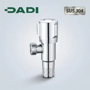 SUS304 Stainless Steel Angle Valve Brass Cartridge Manual Chrome Finish 1 2″ Port Size Anti Corrosion for Home Kitchen Hot Cold
