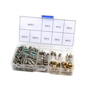 SYD 1117 136pcs Assortment Nickel Plated High Pressure Auto Schrader Car Tire Valve Stem Core