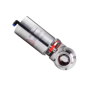 Sanitary 3A Butterfly Valve with Pneumatic Actuator Water Media Welded Clamp Structure