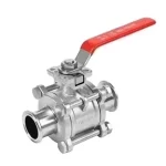 Sanitary 3PC Tri Clamp Ball Valve Food Grade Stainless Steel 316L Fully Sealed Threaded Welded End