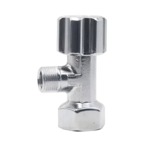Sanitary ABS or Plastic-Handle Brass Angle Water Valve with Chrome Finish 1/2-Inch Port Low-Temperature Rated