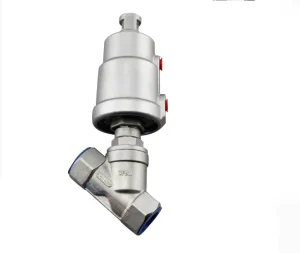 Sanitary Air Control Pneumatic Valve Stainless Steel 304 Y Type Angle Seat Valve with Stainless Steel Actuator