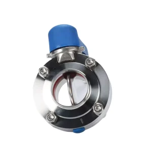 Sanitary Aseptic Stainless Steel Welded End Butterfly Valve With Plastic Trigger Handle