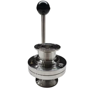 Sanitary Butterfly Valve with 4-Position Manual Pull Handle Tri-Clamp End SS304 SS316L