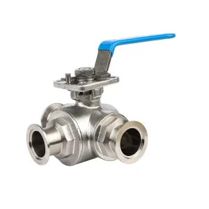 Sanitary CF8 CF8M Manual Vacuum Three Way Tri Clamp Ball Valve (Korean Type)