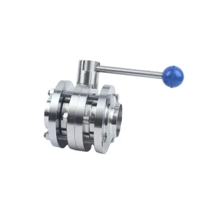 Sanitary DN25 DN150 Stainless Steel Butterfly Valve with Manual Actuator for Water Applications ISO9001 Certified