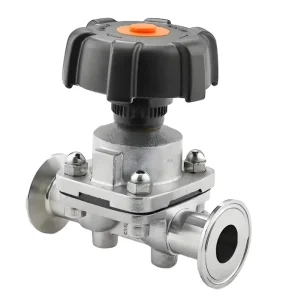 Sanitary Diaphragm Valve Stainless Steel 304L/316L CF3M 145 PSI Tri-Clamp DN15 1/2-Inch Manual Two-Way