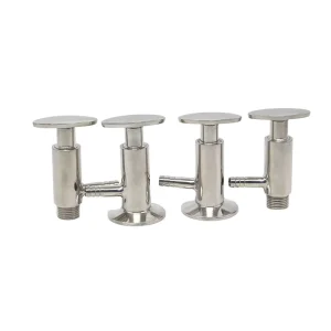 Sanitary Food-Grade Stainless Steel Needle Valve Aseptic Clamped 1-Way Electric Water Sample Valve with 1/4-3/4 Inch Port