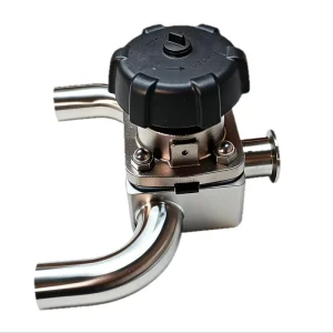 Sanitary Forged T-Type Manual Diaphragm Valve with Welded 90° Elbow CIP SIP Compatible