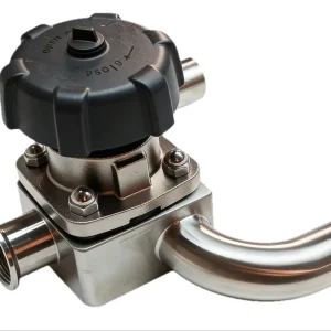 Sanitary Forged T Type Manual Diaphragm Valve with Welded Elbow 304 316L Stainless Steel Hygienic Valve