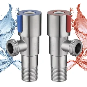 Sanitary G1/2 Wall-Mounted Hot or Cold Bathroom Toilet Full-Turn SUS304 Stainless Steel Brass Cartridge Angle Valve