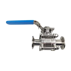 Sanitary Grade No Retaining Ball Valve 316L Stainless Steel Quick Load Ball Valve 1000WOG Card Type Three Piece Ball Valve