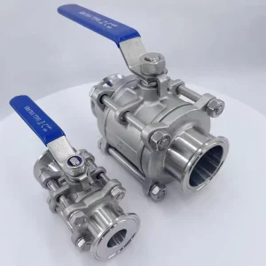 Sanitary Grade Stainless Steel 304/316 Three Clip 3pcs Manual Oil Ball Valve PTFE Sealing 1/4in-4in