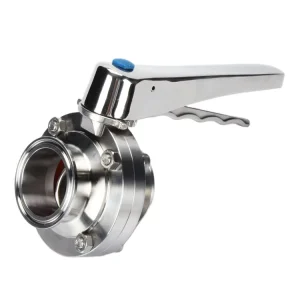 Sanitary Grade Stainless Steel Quick Clamp Butterfly Valve with Handles Duckbill End