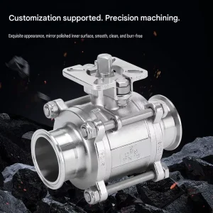Sanitary High-Platform All-Inclusive Three-Piece Quick-Install Ball Valve No Retention No Dead Angle