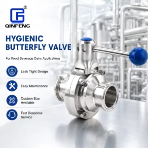 Sanitary Manual Butterfly Valve 304 316L Stainless Steel Clamp Connection Food Grade Smooth Action Handle Control