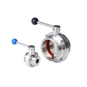 Sanitary Manual Butterfly Valve Stainless Steel 304/316L with Tri Clamp and Threaded Ends for Dairy Beverage Fluid Control