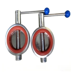 Sanitary Manual Butterfly Valve, Stainless Steel Wafer Butterfly Valve for Food & Beverage, DN25-DN200