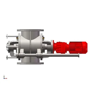 Sanitary Semi Automatic Rotary Airlock Valve with Pneumatic Motor and Stainless Steel Construction for Food Mill
