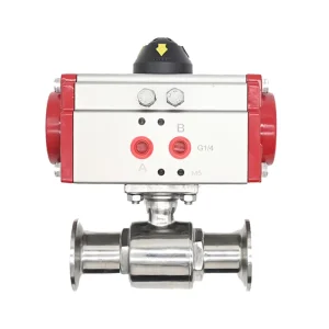 Sanitary Stainless Steel 304 306 Clamp-Type Ball Valve for Air, Water, and Oil, Two-Way Pneumatic Quick-Install