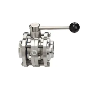 Sanitary Stainless Steel 304/316L Manual Three-piece Welded Flange Wafer Butterfly Valve