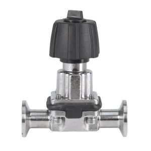 Sanitary Stainless Steel 316L Manual Diaphragm Valve 1/2 Inch Chuck25.4 Aseptic Clamp Connection 0-10bar PTFE Seal