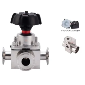 Sanitary Stainless Steel 316L T Shaped Aseptic Diaphragm Valve