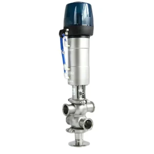Sanitary Stainless Steel Clamped Double Seat Mixproof Valve With Intelligent Head
