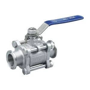 Sanitary Stainless Steel Double Ferrule 3 Pcs Ball Valve
