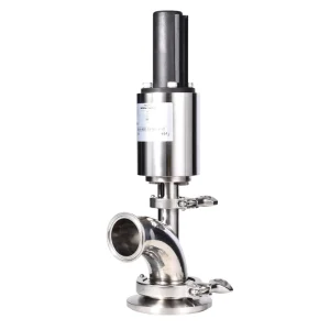 Sanitary Stainless Steel SS316L Sterile Aseptic 45 Deg Elbow Pneumatic Control Valve Flush Tank Bottom Valve with PTFE Seat