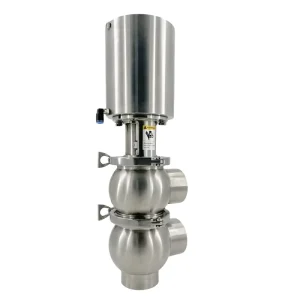 Sanitary Stainless Steel Welded Pneumatic Divert Single Seat Valve K Body Type for Beverage