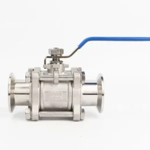 Sanitary Three-Piece Stainless Steel 304 Ball Valve with Tri-Clamp Full Port for Food Industry