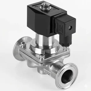 Sanitary Tri-Clamp Shutoff Solenoid Valve, 220V NC Direct-Acting Diaphragm, Stainless Steel, Quick-Installation