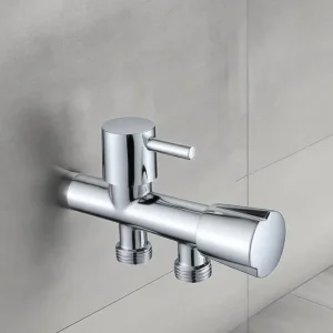 Sanitary Ware High Quality Zinc Alloy Metal Double Handle Dual Use Angle Valve Manufactures Bathroom Accessories