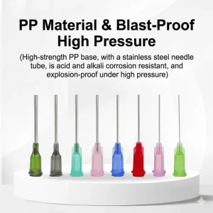 Secure Luer Lock 1 Inch 25mm Dispensing Needle Stainless Steel Tip Leak Proof Syringe Nozzle for Industrial Adhesive