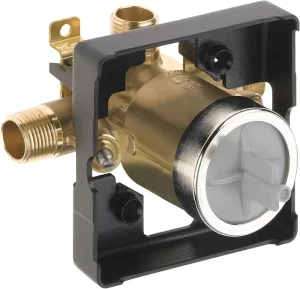 Shower Rough Valve Back Wall Mounted Hydraulic Water Shower Valve 1/2” NPT R10000-WSPX Universal Mixing Rough-In Service Stops