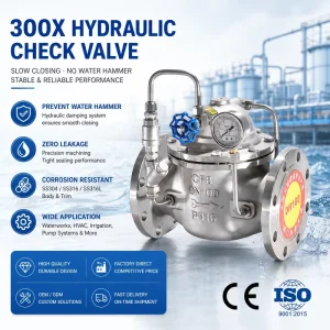 Slow Close Silent Check Valve SS304 SS316 DN50-DN400 PN10 PN16 EPDM NBR Hydraulic Buffer OEM Private Label CE ISO9001