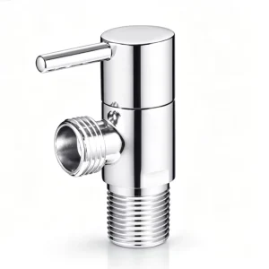 Smooth Round Column Brass Angle Valve Single Side Outlet for Basin & Water Heater
