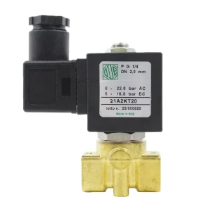 Solenoid Valve Brass G 1/4” DN8 21A2KT20 AC220V AC110V DC24V AC24V 2 Way Direct Acting N.C. Normally Closed PTFE