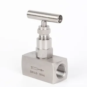 Square 304 316L Needle and Metering Valves Female Straight Thread 6000 PSI Actuated Needle Valve