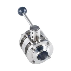 Stainless Steel 3 Piece Butterfly Valve Flanged Type Industrial Use