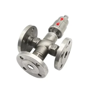 Stainless Steel 3-Way Flange Pneumatic Angle Seat Valve DN15-DN50 16bar