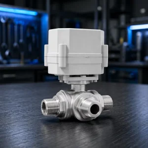 Stainless Steel 304 3 Way Electric Valve Small Torque Female Threaded Connection Mini Motorized Ball Valve