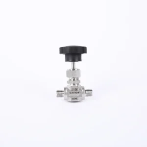 Stainless Steel 304/316L Manual 1-Way Needle Valve Male Thread Integral Bonnet Straight Pattern Knob Handle 5000 psi