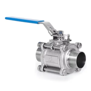 Stainless Steel 304 316L Three Piece Ball Valve Sanitary 3PC Welded Manual Ball Valve