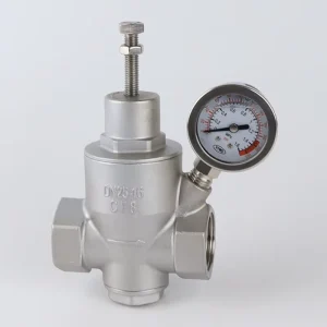 Stainless Steel 304 CF8 Piston Pressure Reducing Valve PRV with Single Gauge