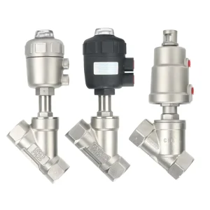 Stainless Steel 304 Double Acting Air Water Steam NPT Thread Pneumatic Angle Seat Valve Air Control Angle Seat Valve