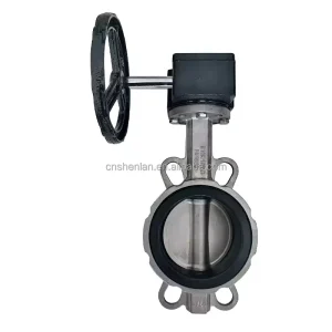 Stainless Steel 304 Manual Turbine Wafer Butterfly Valve for Water and Gas 1 2″ 8″ Port Size