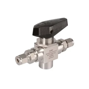 Stainless Steel 316 3-way Instrument Trunnion Ball Valve Double Ferrules Trunnion Ball Valve