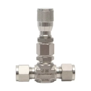 Stainless Steel 316L Precision Flow Control Instrument Needle Valve 3/8″ OD Manual 5000psi Tube Fitting